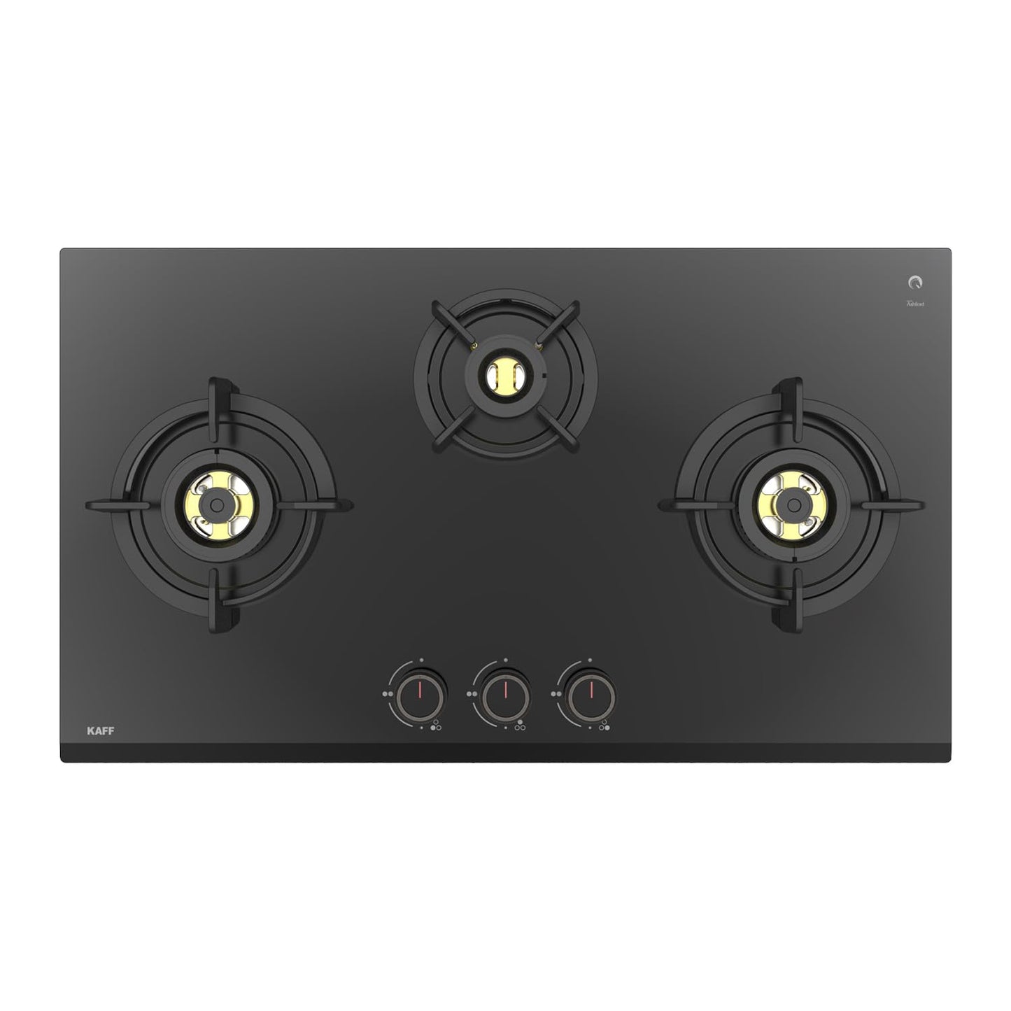 KAFF ASHFORD | Built-in Hob/Hobtop 3 Burners, 78 CM | Auto Ignition | Full Brass Burners with all Flame Failure Device, 8 MM Thick Toughened Glass | Black | ASF783