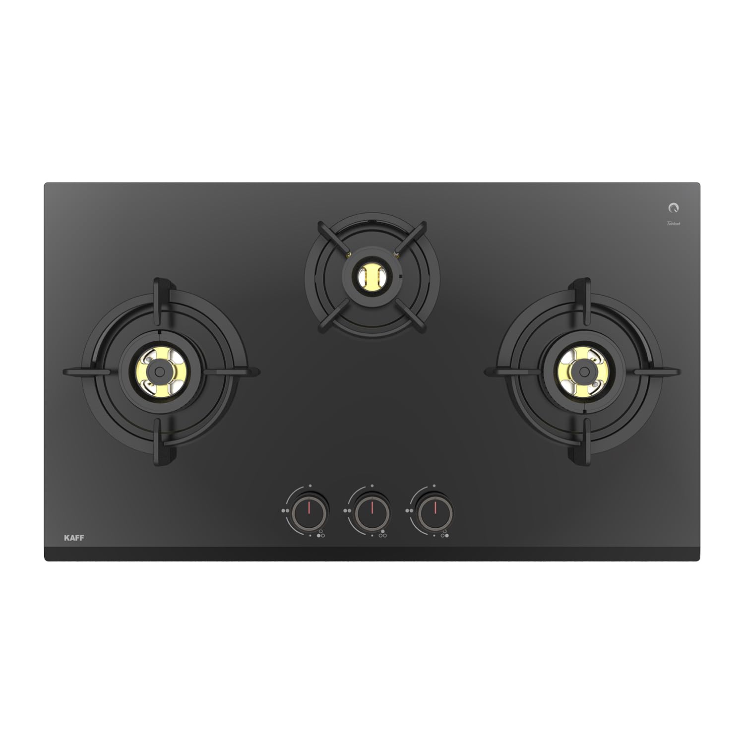 KAFF ASHFORD | Built-in Hob/Hobtop 3 Burners, 78 CM | Auto Ignition | Full Brass Burners with all Flame Failure Device, 8 MM Thick Toughened Glass | Black | ASF783