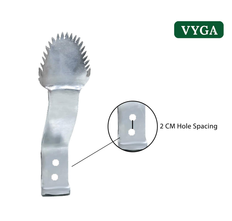 VYGA Coconut Scraper Blade, Nickel-Plated Cast Iron, 2 cm Hole Spacing