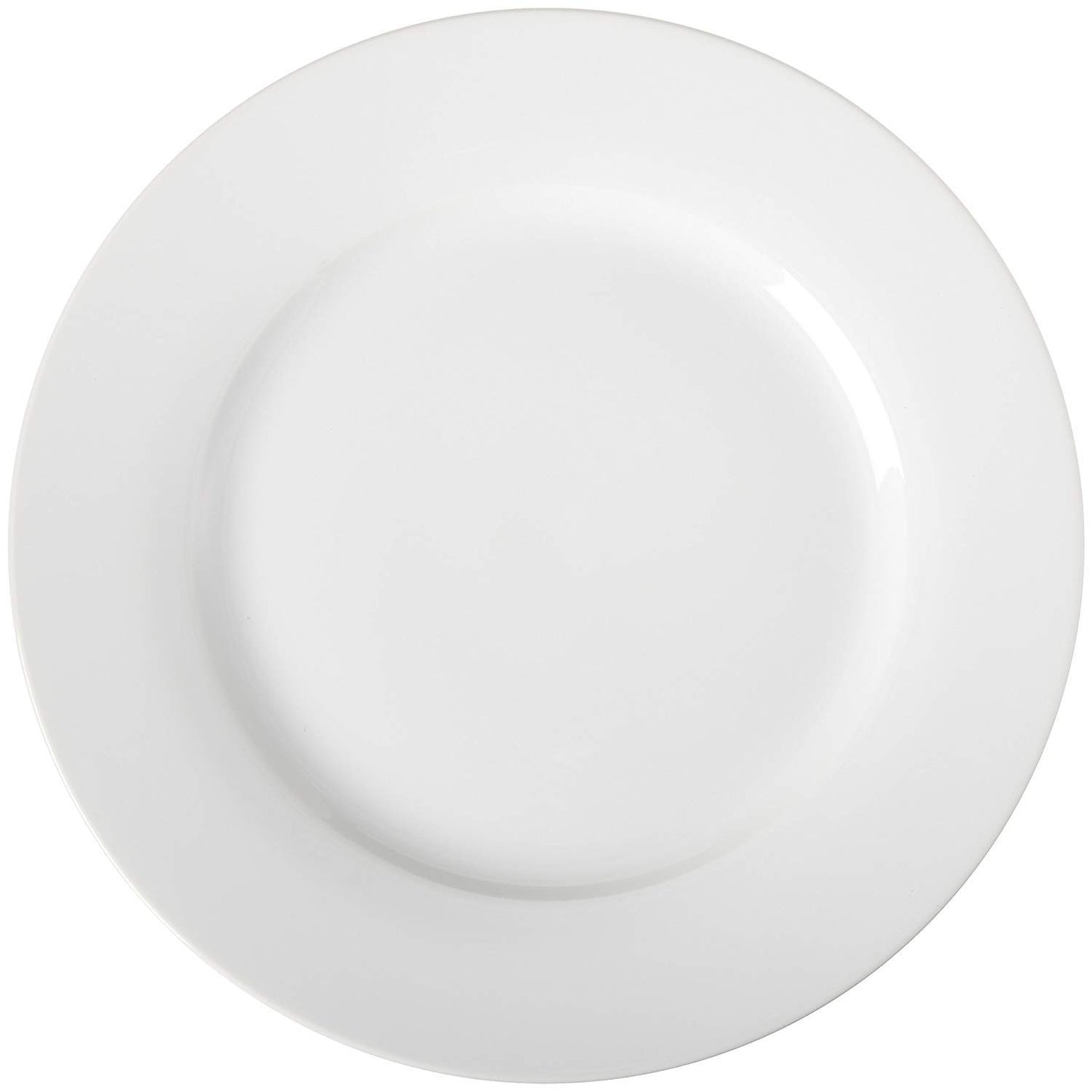 Clay Craft Basics Fine Ceramic Ripple Plain Dinner Plate (White, 10.5 Inches) -4 Pcs.