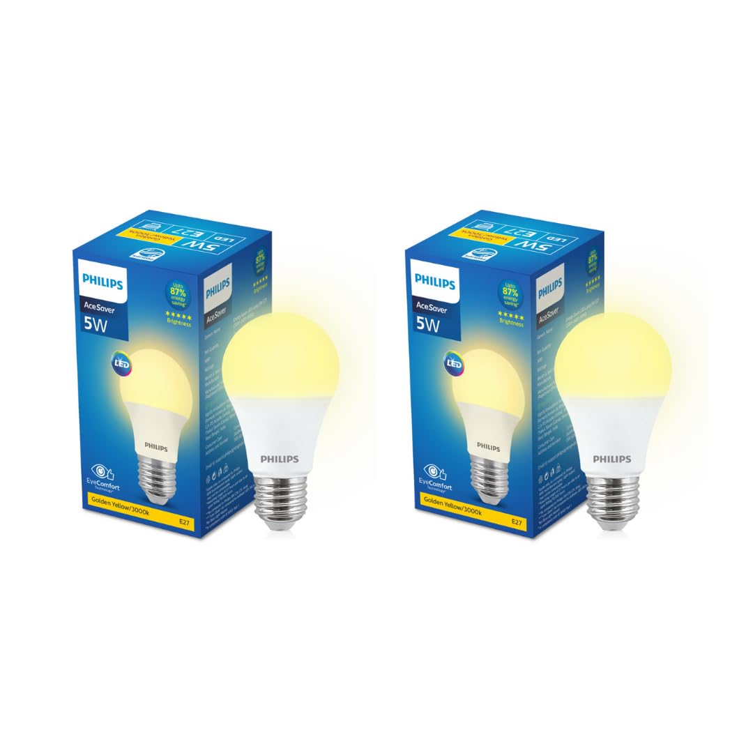 Philips 5-watt LED Bulb - AceSaver LED Bulb (Pack of 2) (Warm White, B0C8NPCHSR)