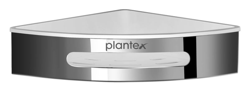 Plantex Corner Shelf for Bathroom Wall / 304 Grade Stainless Steel Bathroom Corner Rack/Bathroom Organizer/Kitchen Side Corner Shelf/Kitchen Shelf -(Silver and White, 9x9 inches)-5