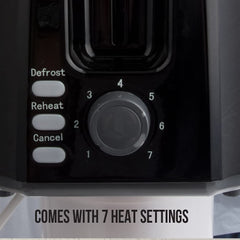 Havells Crisp Plus Pop-Up Toaster | 2 Slices | 750 Watts | 7 Heat Settings | Reheat,Defrost & Cancel Functions | Auto Bread Centering | Cool Touch | Crumb Tray for Easy Cleaning | 2Yr Warranty | Black