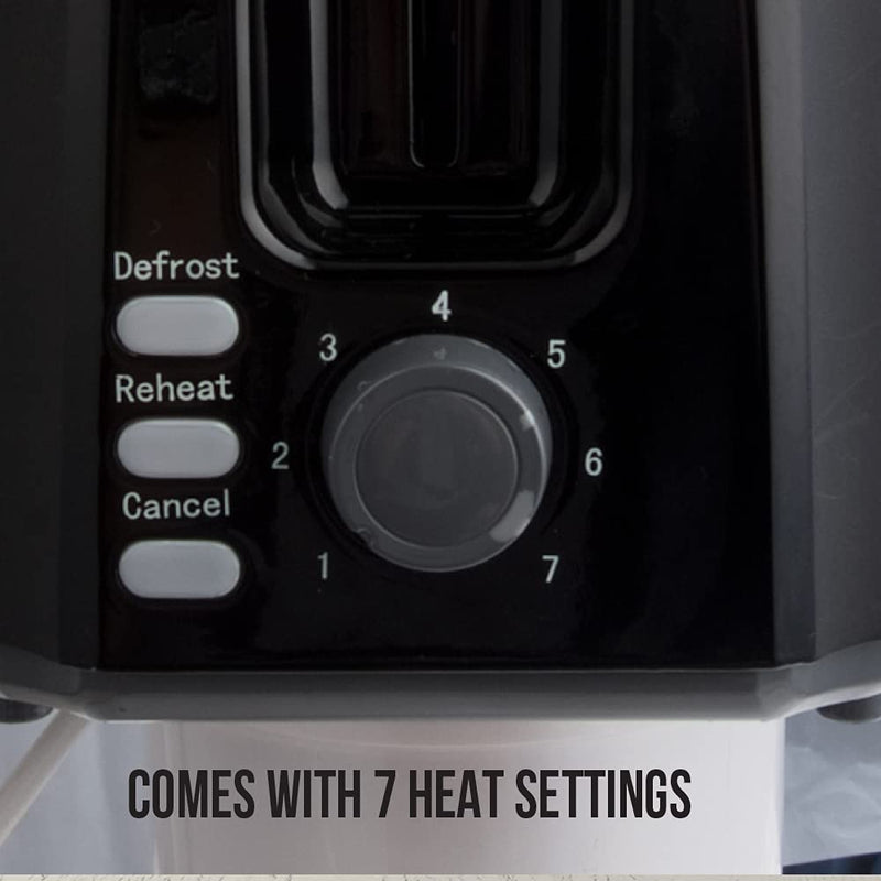 Havells Crisp Plus Pop-Up Toaster | 2 Slices | 750 Watts | 7 Heat Settings | Reheat,Defrost & Cancel Functions | Auto Bread Centering | Cool Touch | Crumb Tray for Easy Cleaning | 2Yr Warranty | Black