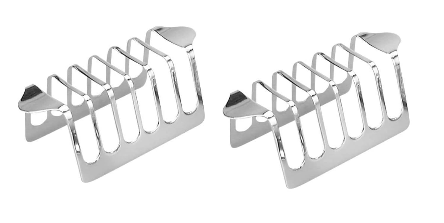 Dynore Stainless Steel 6 Slit Toast Rack- Set of 2