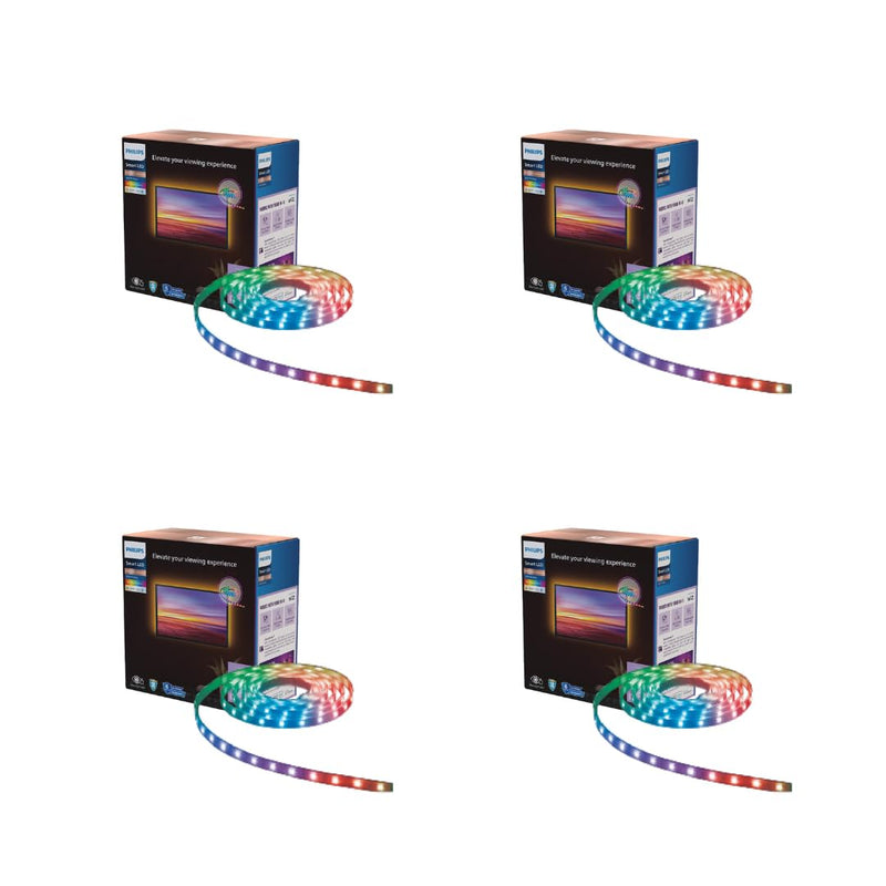 Philips Wi-Fi Smart LED TV Strip Light with Music Sync, Voice Control & Dimmable Feature (Pack of 4)