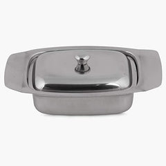 Dynore Stainless Steel Butter Dish/Butter Pot with Lid- Set of 2
