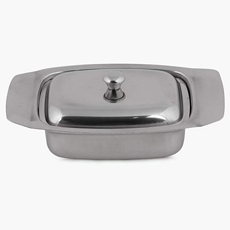 Dynore Stainless Steel Butter Dish/Butter Pot with Lid- Set of 2