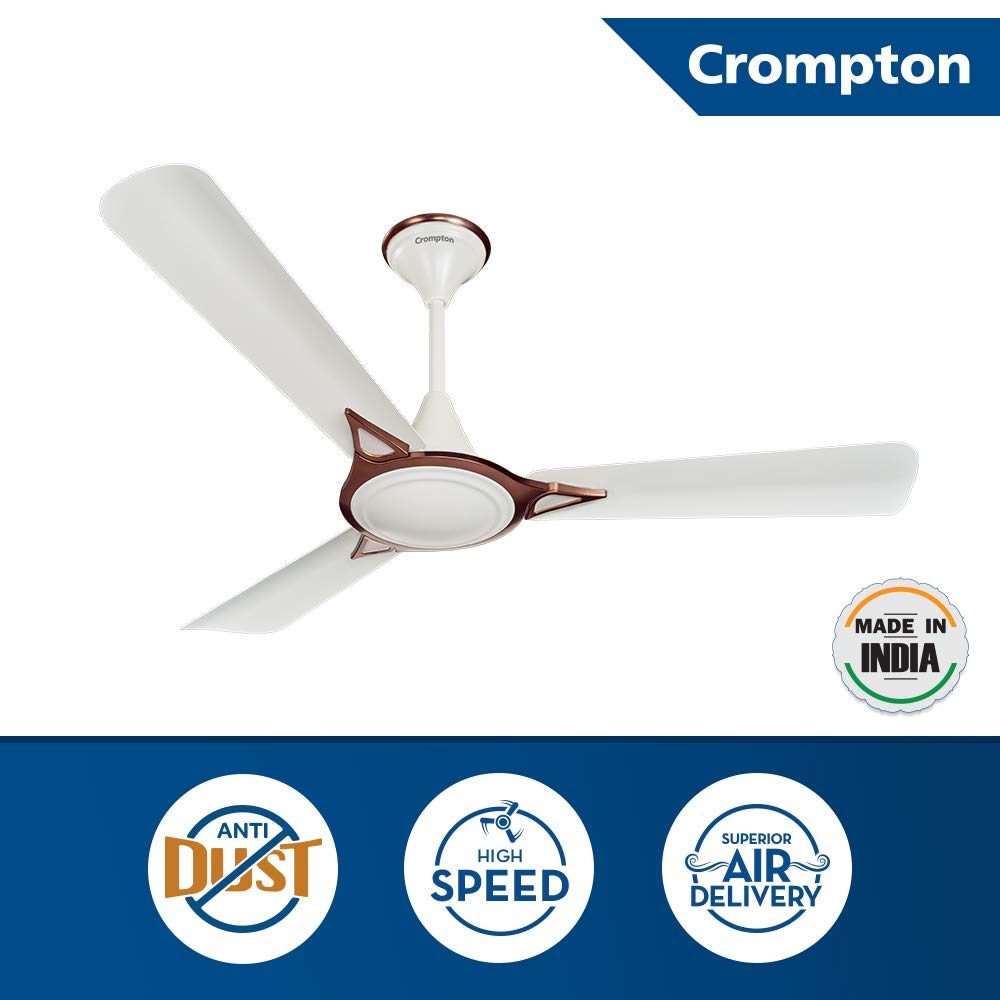 Crompton Avancer Prime 1200 mm (48 inch) Decorative Ceiling Fan with Anti Dust Technology (Conch Cream) 1 Star