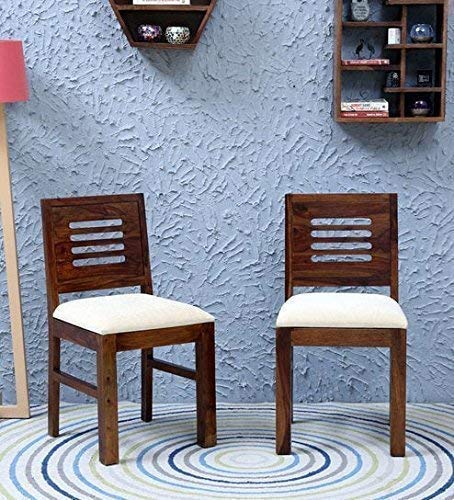 Solid Sheesham Wood Dining Chair Set of 2 for Living Room Multipurpose Wooden Study Chair for Computer Des
