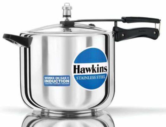 Hawkins Stainless Steel 10L Inner Lid Pressure Cooker Induction Compatible, 10 Liter