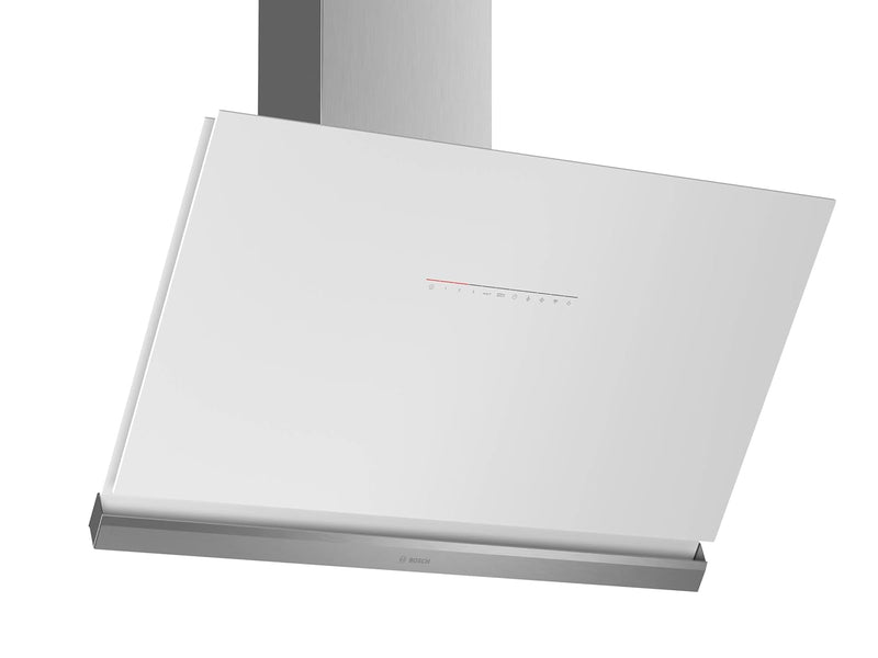 Bosch DWK98PR20ISeries 8 wall-mounted cooker hood 90 cm clear glass white printed