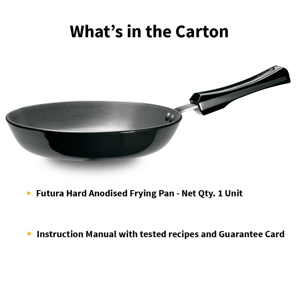 Hawkins Futura 20 cm Frying Pan, Hard Anodised Fry Pan, Small Frying Pan, Black (AF20)