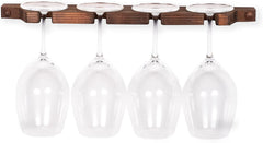 Rustic Wall Mounted Stemware Rack Holder Fits 8 Wine Glasses Walnut Wooden Wine Glass Holder Set Of Two Wine Gl