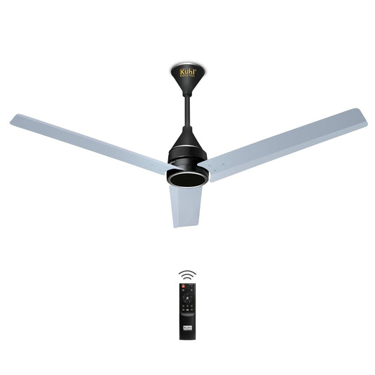 KUHL Arctis A4 1200 mm BLDC 65% Power Saving BLDC Ceiling Fan With Remote | BEE 5 Star Rated & ISI Marked | High Air Flow | 5 Year Warranty on Motor | Silver Mist