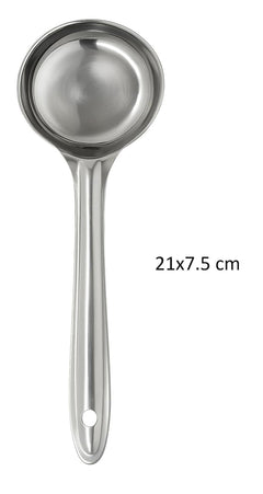 Dynore Round Stainless Steel Dosa Batter Spatula/Dosa Ladle Spoon/Dosa Laddle Spoodle- Set Of 2, 21 Cm