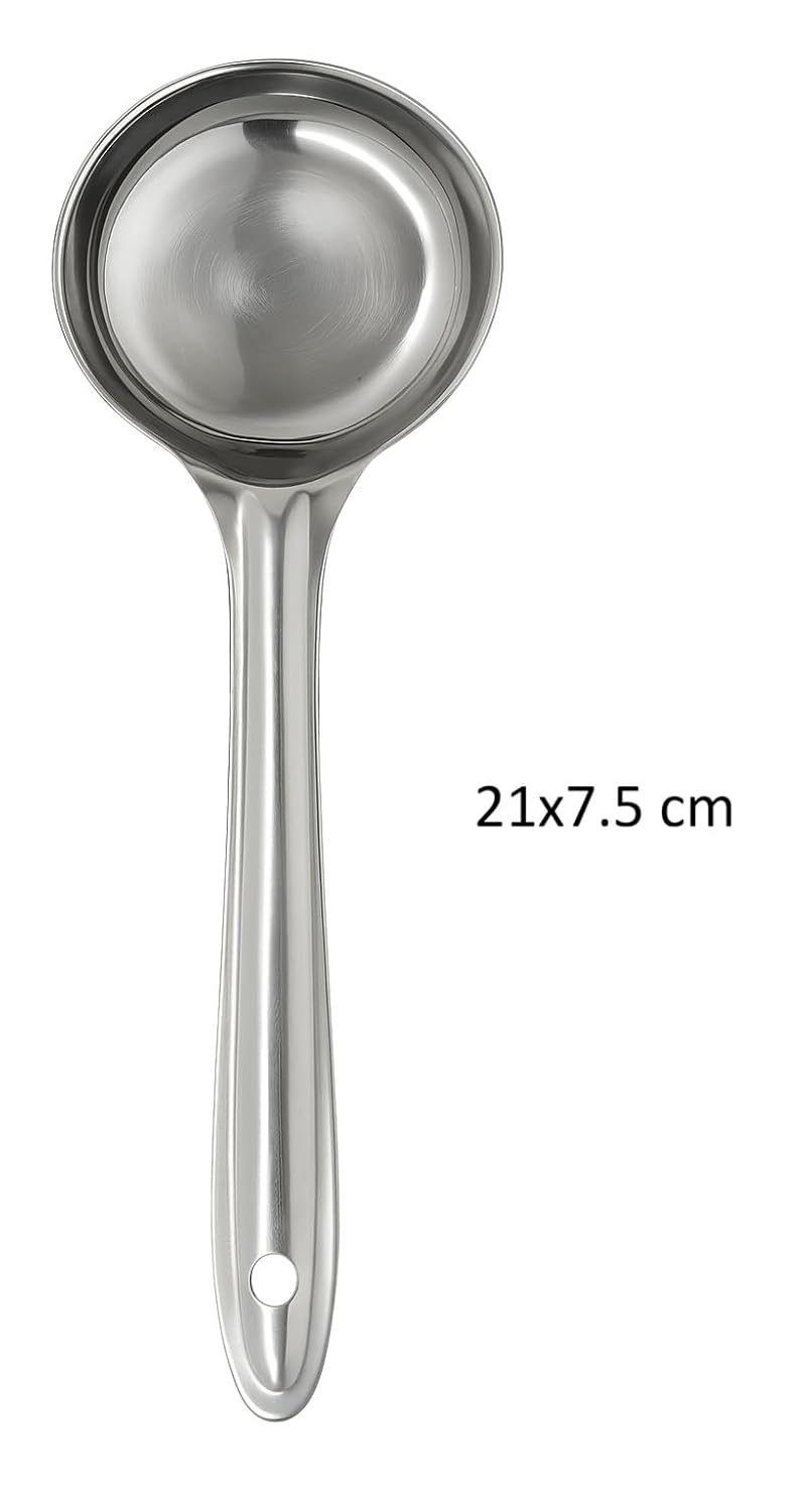 Dynore Round Stainless Steel Dosa Batter Spatula/Dosa Ladle Spoon/Dosa Laddle Spoodle- Set Of 2, 21 Cm