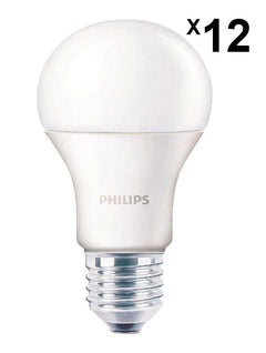 Philips E27 7-Watt LED Bulbs WW (Pack of 12, Warm White)
