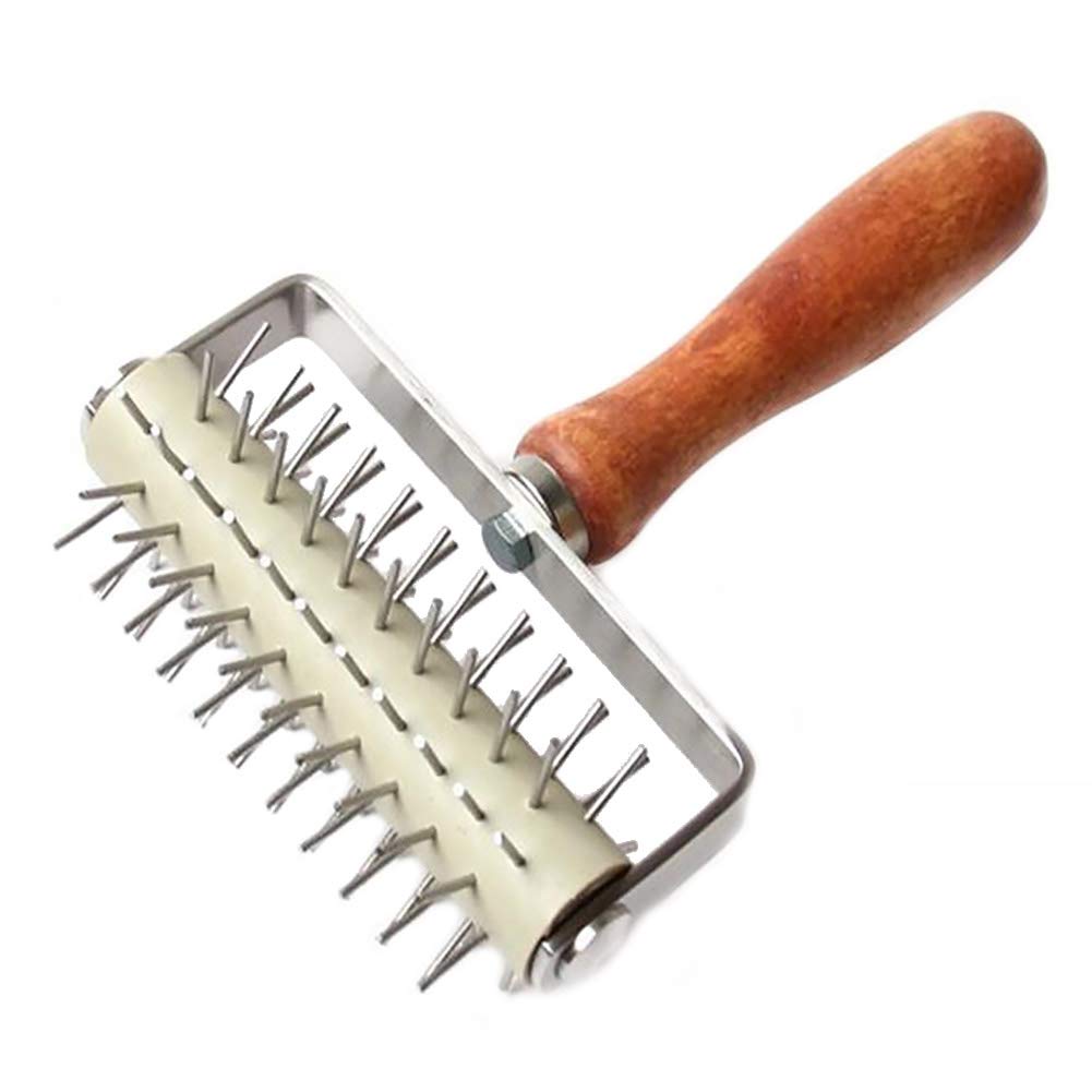 Pizza Hole Puncher, Cake Pie Pizza Cookies Bread Pastry Dough Docker Roller Wheel Hole Punch for Cake Pie Bread Pastry Baking Tool(13.3x20.5x5cm)