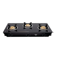 Vidiem VEER 2 Burner Gas Stove with 7mm Toughened Glass Top | Medium & Small Brass Burners | Spill Proof Drip Trays | He