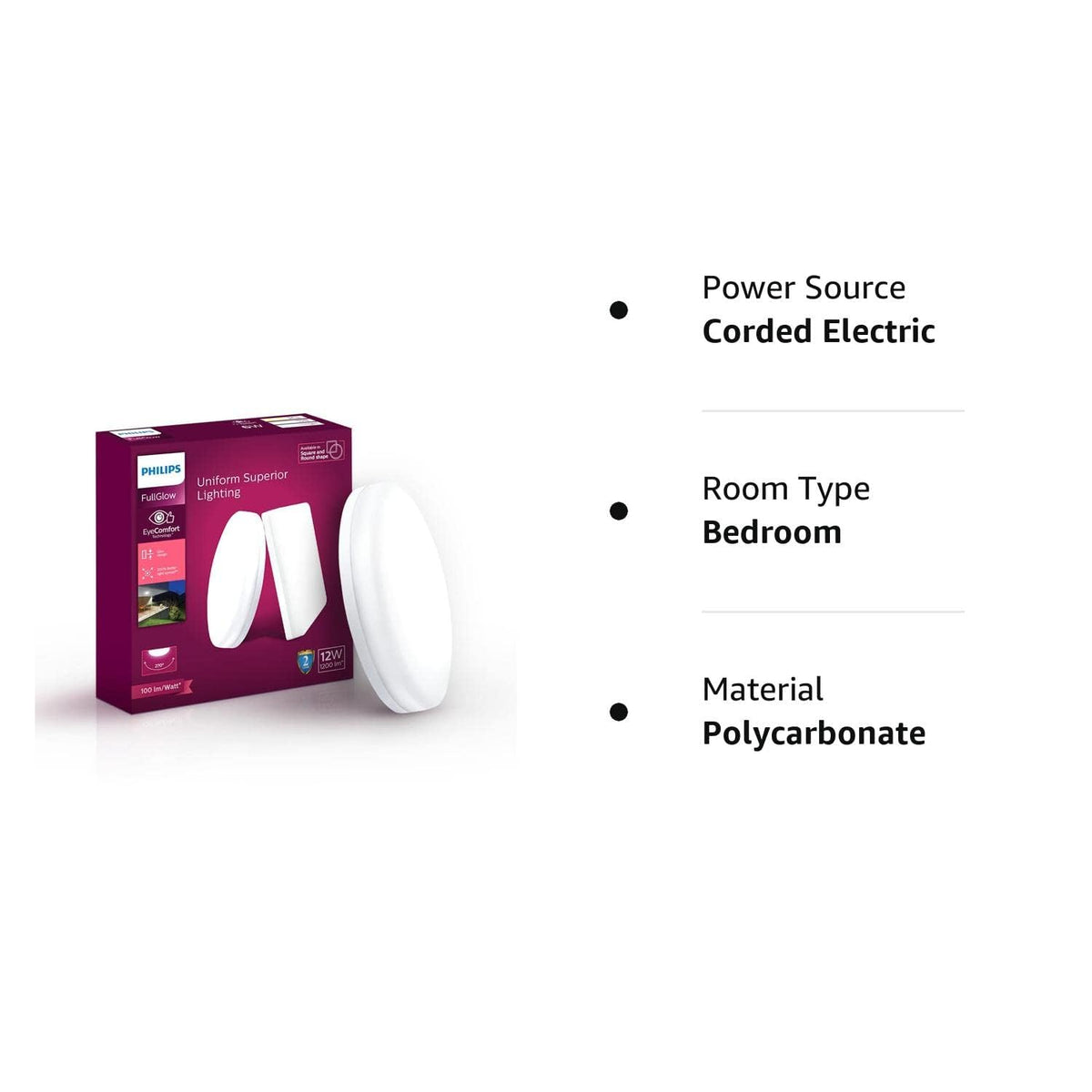 Philips 12-Watt Round Surface Downlighter (Pack of 24)