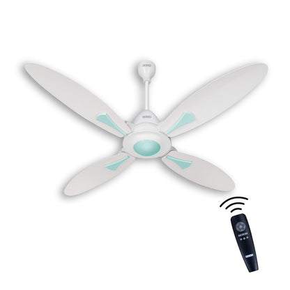USHA New Bloom Series Dahlia (Inspired by Dahlia) 4-Blade BLDC Ceiling Fan with Bi-Directional Feature | Sleep/Boost/Timer Modes | RF Remote | Dust-Resistant | Whisper-Quiet (White & Light Green)