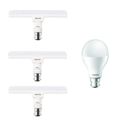 Philips T-Bulb 10-Watt LED Lamp, 8.5-Watt Standard B22 LED Bulb (4 Pieces, Cool Day White) (Pack of 4)