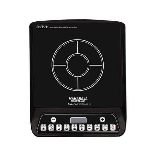 Maharaja Whiteline Superion 12DX Neo Plus Induction Stove with Pan Sensor Technology with 7 Preset Indian Menus - Black, 1200W