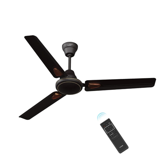V-Guard Windle Deco BLDC Ceiling Fan for Home | BEE 5 Star Rating | Remote Control | 380 RPM | 1.2 meters | 2-Year Coverage | Matte Brown