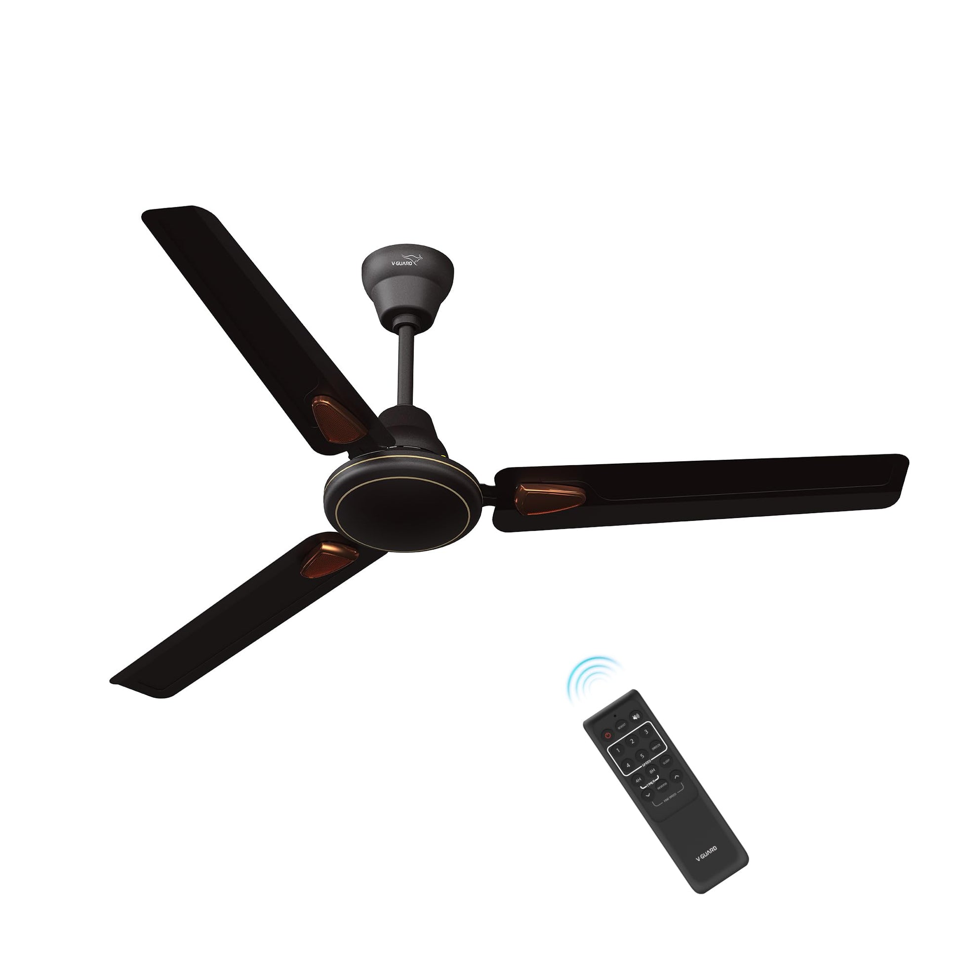 V-Guard Windle Deco BLDC Ceiling Fan for Home | BEE 5 Star Rating | Remote Control | 380 RPM | 1.2 meters | 2-Year Coverage | White