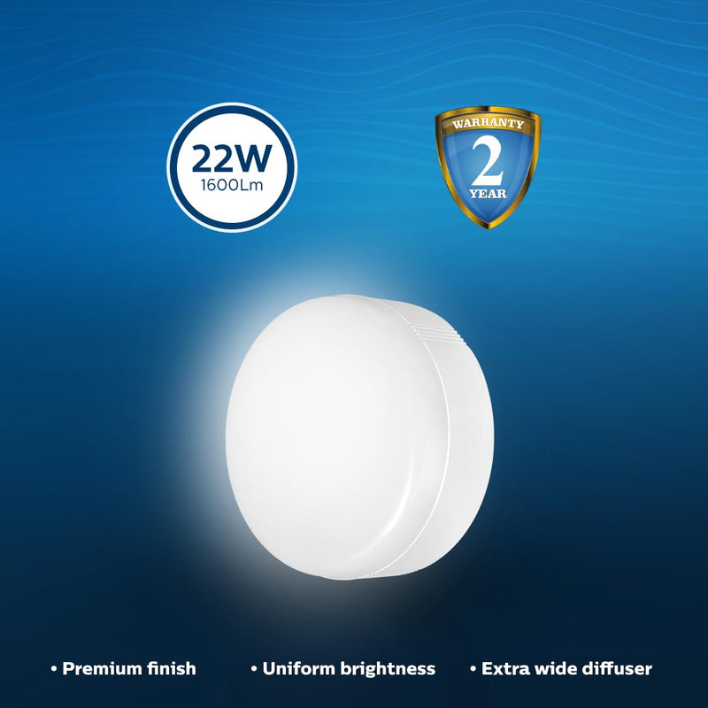 Philips Rimless Full Glow 22-watt Round LED Surface Downlighter