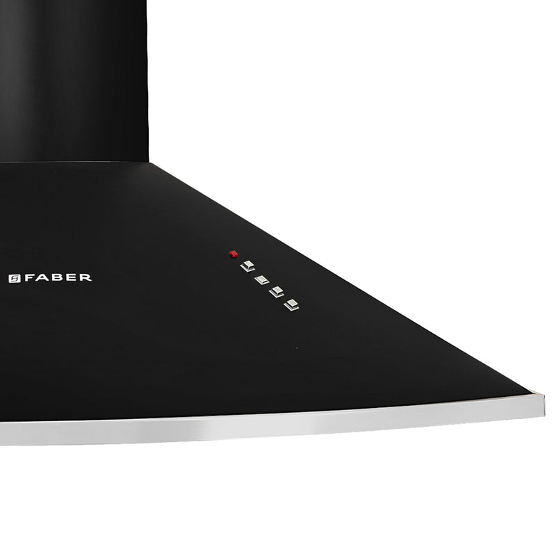 Faber 90 cm 1000 m³/hr Pyramid Kitchen Chimney | 3 Baffle Filters |12 years warranty on Motor|Motor- 240 Watt [HOOD CLASS PRO PB BK 90,Black]