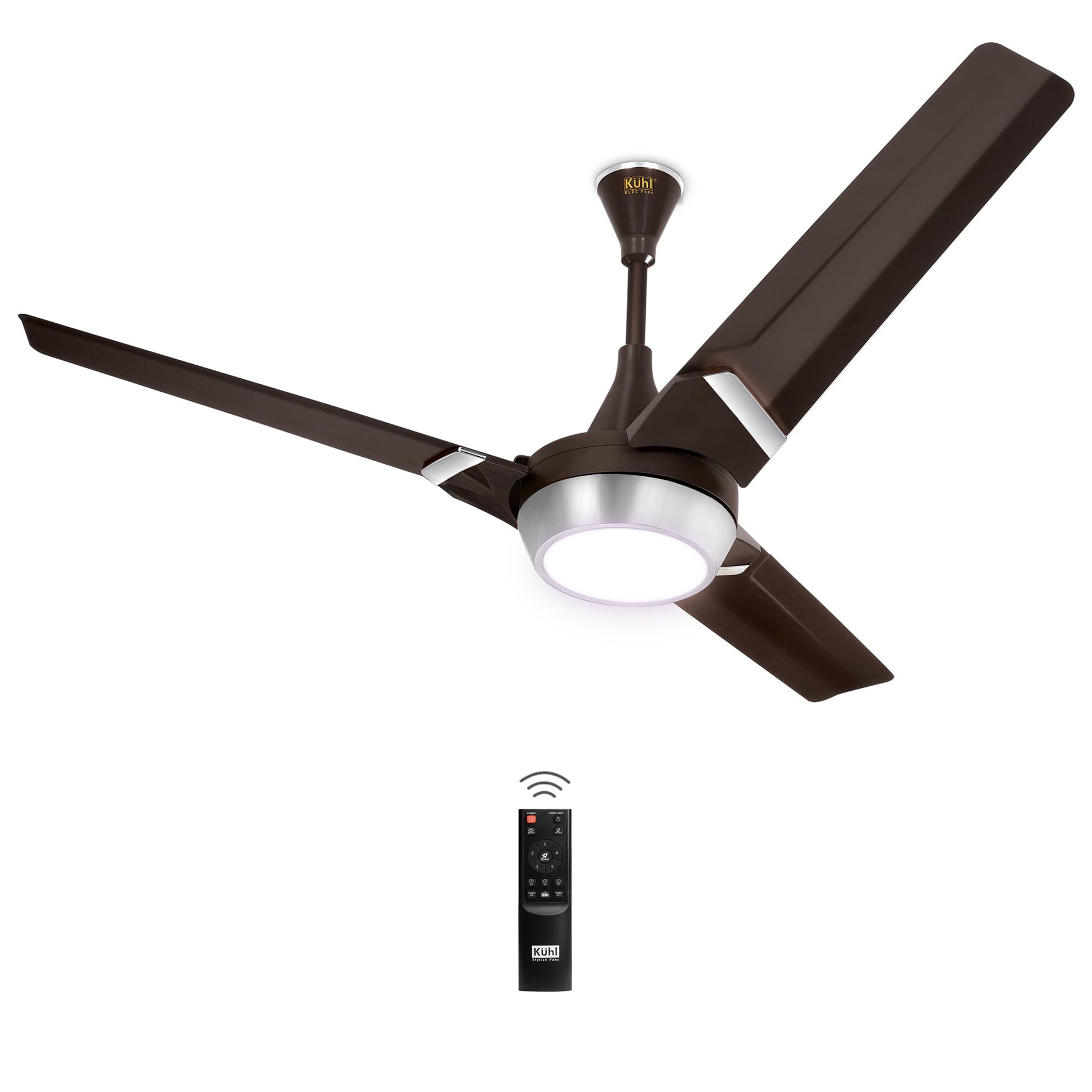KUHL Meridian M2 1200 mm 65% Power Saving BLDC Ceiling Fan With Remote | BEE 5 Star Rated & ISI Marked | High Air Flow | Reverse Mode | 5 Year Warranty on Motor | Free Installation | White