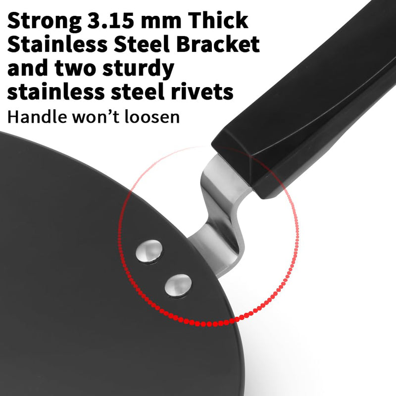 Hawkins Futura 30 cm Tava, Hard Anodised Tawa with Plastic Handle, Black (AT30P)