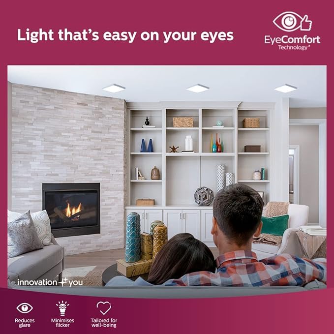 Philips 18W Square FullGlow Surface LED Panel Light (White, B0FP321WH9)