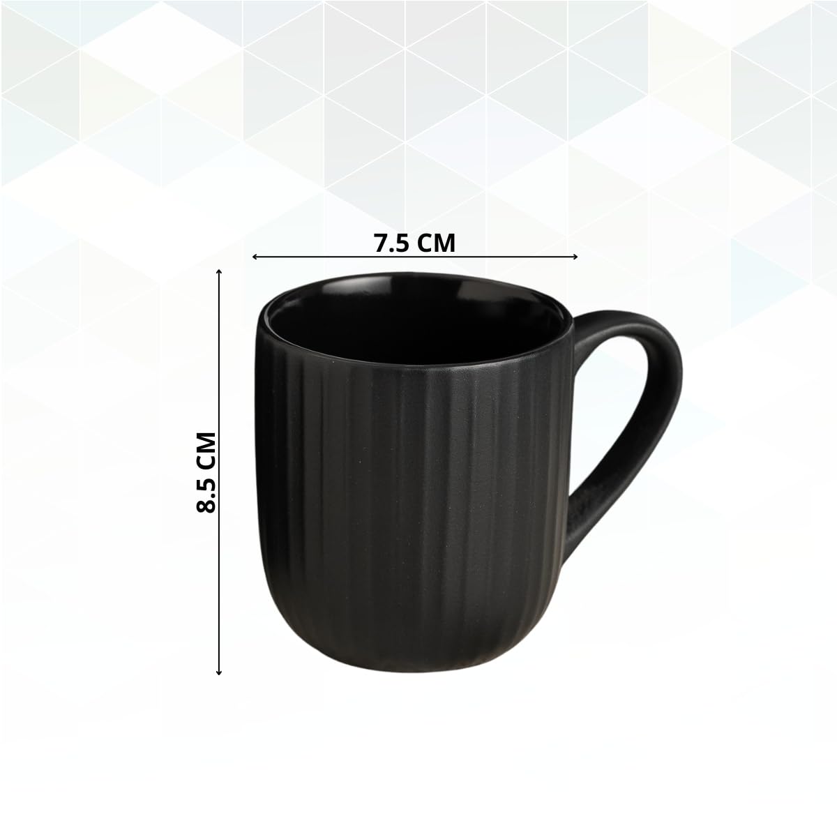 Clay Craft Fine Ceramic Linea Black Cups & Saucer, Set of 12, Cups for Tea & Coffee, Gift Set, Elegant Design for Home and Kitchen and Can Be Gifted to Your Loved Ones On Any Occassions