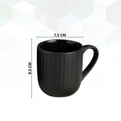 Clay Craft Fine Ceramic Linea Black Cups & Saucer, Set of 12, Cups for Tea & Coffee, Gift Set, Elegant Design for Home and Kitchen and Can Be Gifted to Your Loved Ones On Any Occassions