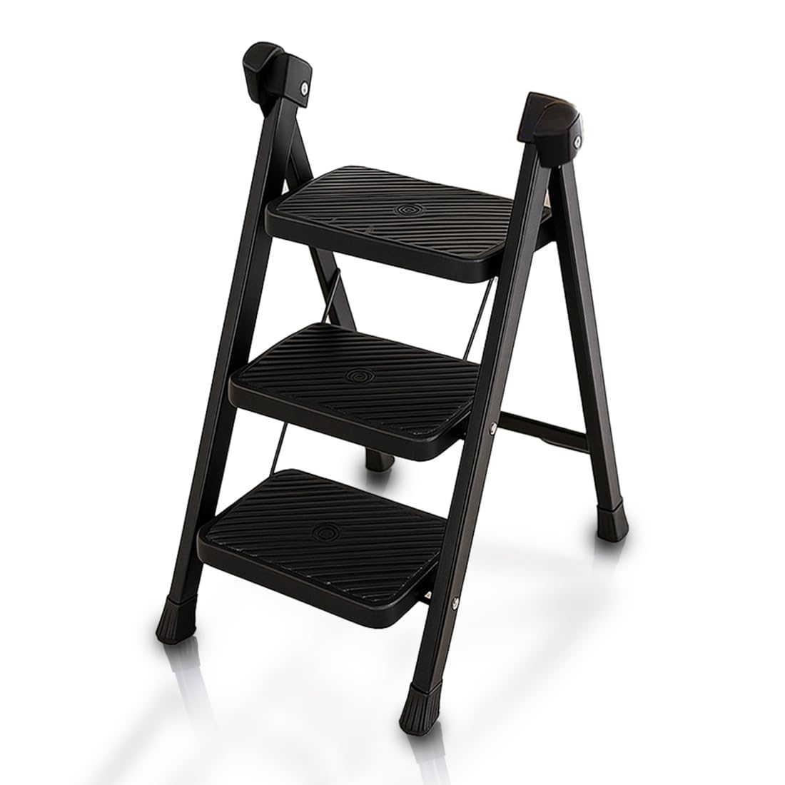 HOUZA Steel Ladder for Home 6 Steps Foldable with Anti-Skid Wide Steps (30cm x 20cm) | 6 Step Ladder for Home Use with D-Shape Rods | Secure Lock | 150 Kg Capacity Folding Ladder | 5 Year Warranty