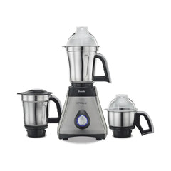 Preethi Steele 110V Mixer Grinder for Kitchen | 3 Jar, 550W Mixie| Perfect for Grinding | Silver/Black  - Only use in USA & Canada