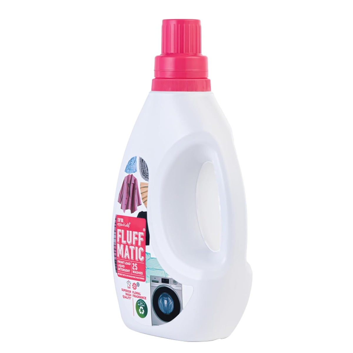 IFB Essentials Fluff Matic Front Load Liquid Detergent - 880ML | Removes Tough Stains | Concentrated Formula for Extra W