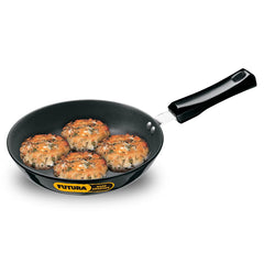 Hawkins Futura 20 cm Frying Pan, Hard Anodised Fry Pan with Stainless Steel Lid, Small Frying Pan, Black (AF20S)