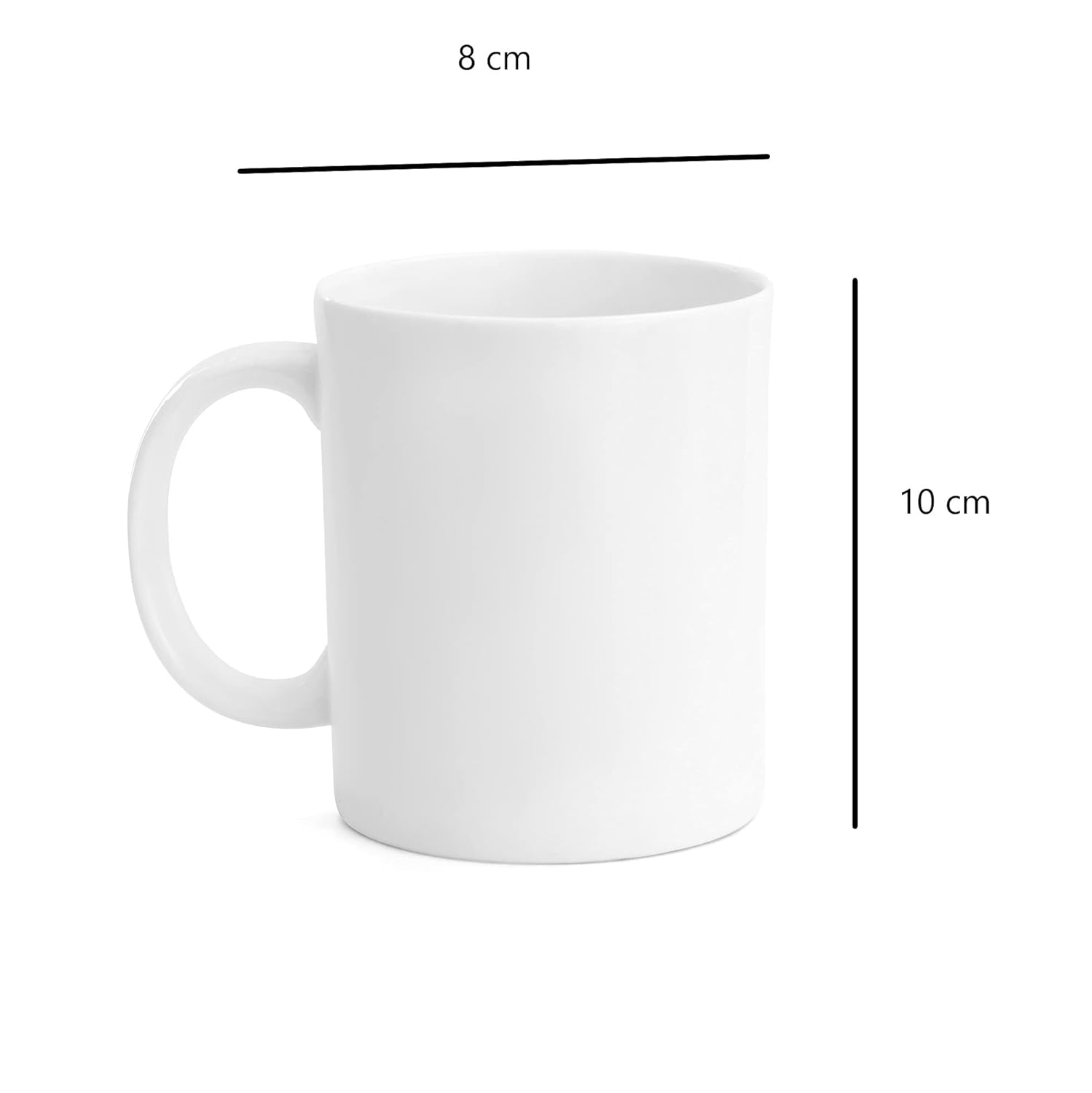 Clay Craft Fine Ceramic Plain Solid Color Milk Mug 350 ml Best for Office and Home, Gifted to Mother, Father, Sister, Brother, Friends and Family (White, 1)
