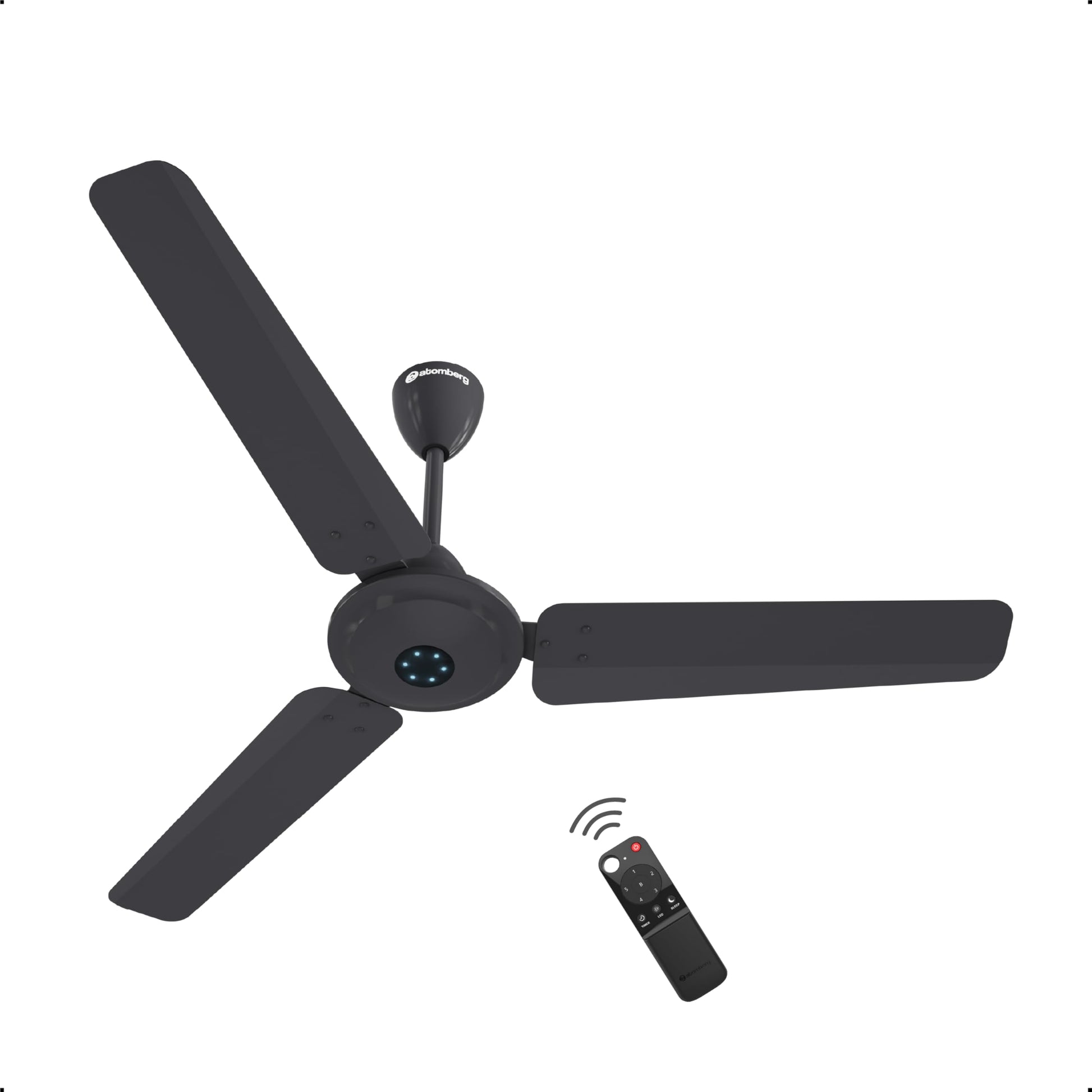 atomberg Ikano 900mm BLDC Ceiling Fan with Remote | BEE 5 star | High Air Delivery | LED Speed Indicator | Low Noise | Timeless Design with Power Saving | 3 Year Warranty | Gloss Black