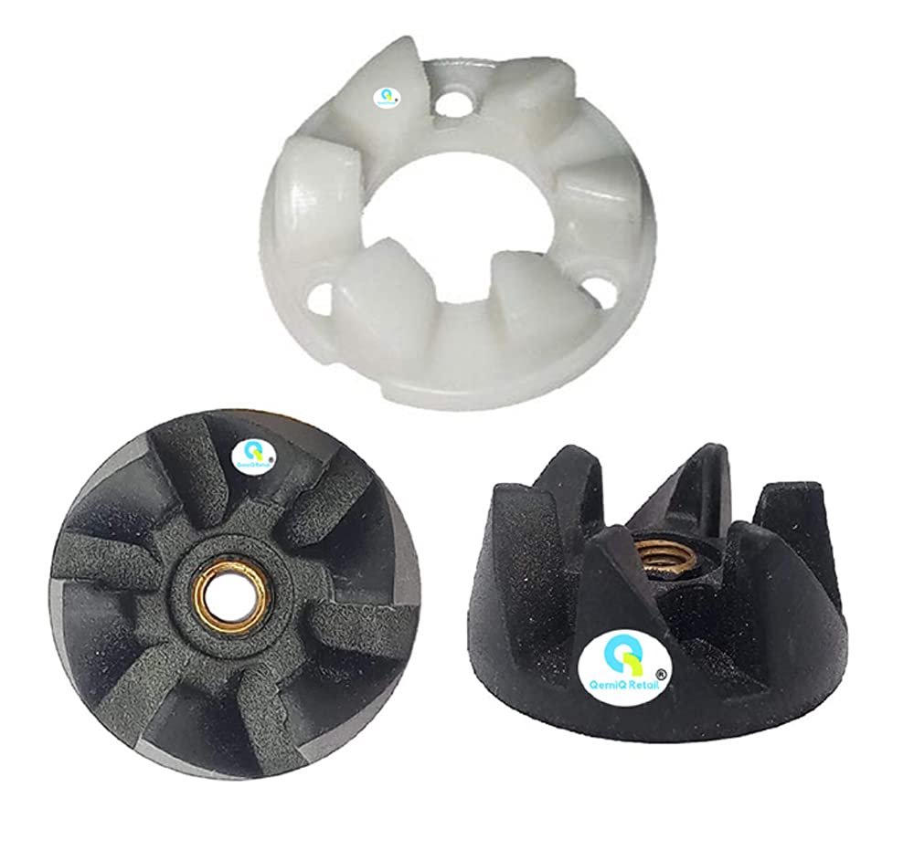 Coupler Combo: Motor Coupler Teeth + Jar Rubber Coupler (2+1) | Compatible with Sujata Mixer Grinder