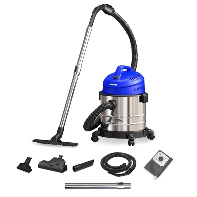 Eureka Forbes Wet & Dry Endura Vacuum Cleaner 22 kPa High Power Suction | Blower Function | 20 litres Tank Capacity | High Strength Stainless Steel Body | 7 Multipurpose Accessories |1 Year Warranty