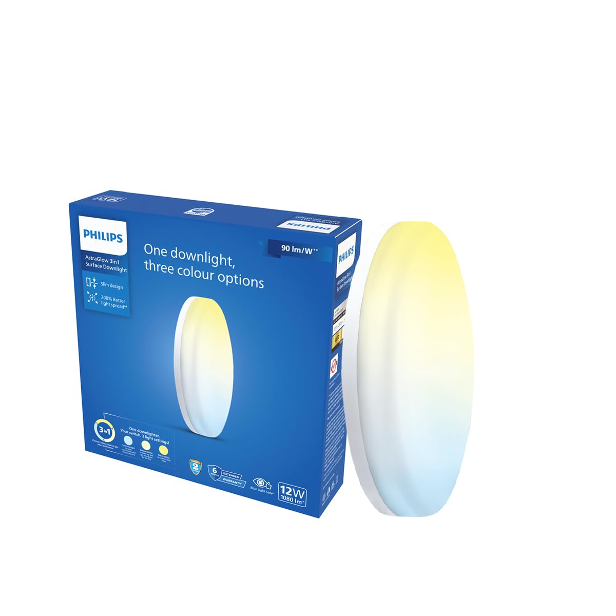 Philips 12W 3in1 AstraGlow Round Surface LED Panel Light
