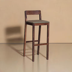 Elegant Sheesham Wood Bar Chair - Durable, Handcrafted, Comfortable Seating with Footrest, Ideal for Home Bar, 