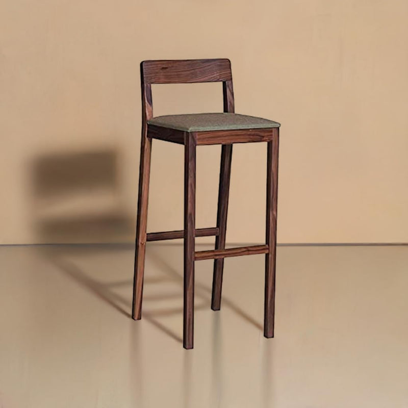 Elegant Sheesham Wood Bar Chair - Durable, Handcrafted, Comfortable Seating with Footrest, Ideal for Home Bar, 