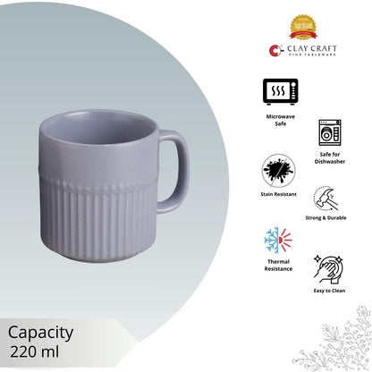 Clay Craft Fine Ceramic Crimson Blue Cups & Saucer, Set of 12, Cups for Tea & Coffee, Gift Set, Elegant Design for Home and Kitchen and Can Be Gifted to Your Loved Ones On Any Occassions