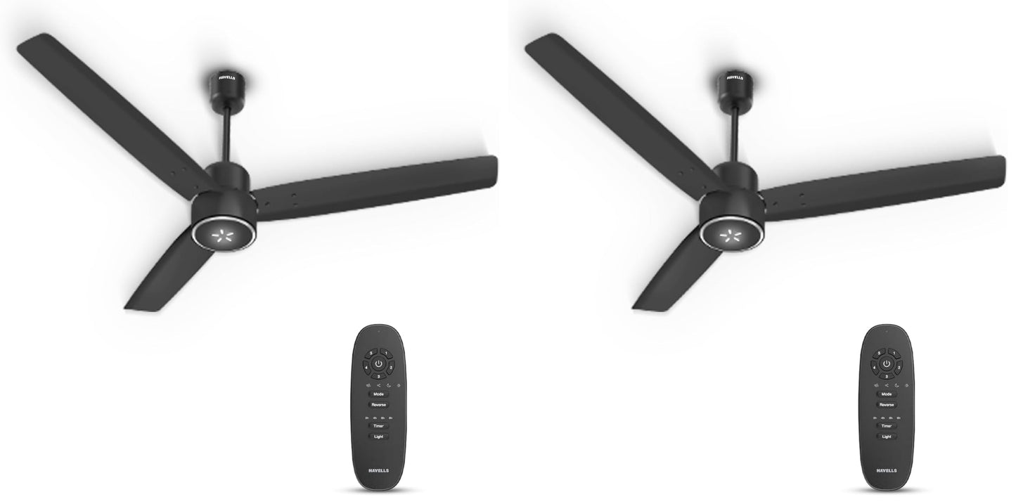 Havells FAB BLDC ULED Ceiling Fan 1200mm, 5 star, LED Speed Indicator, 380 RPM, Up to 65% Savings,Reverse Rotation,4 Speed Modes,Low Wattage 30W,Low Noise,Air Flow:225 CMM, 3 Year Warranty,Smoke Brown